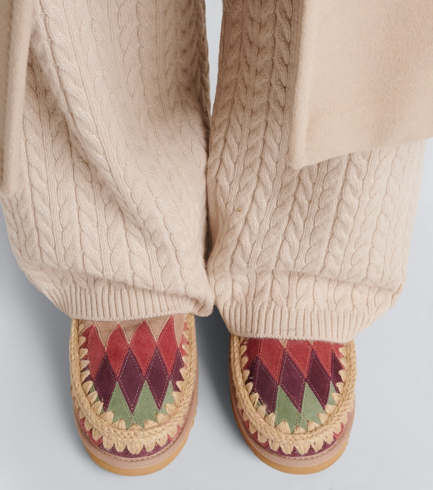 Multicoloured Mou Shearling-lined suede ankle boots - Flat Boots