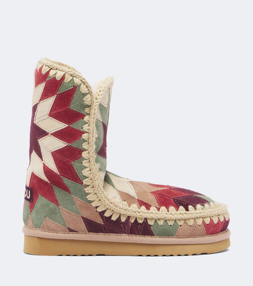 Multicoloured Mou Shearling-lined suede ankle boots - Flat Boots