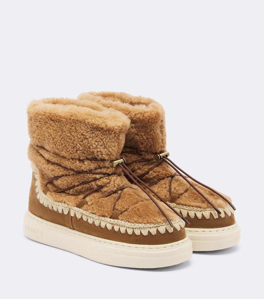Mou Sneaker Bold shearling ankle boots (Brown) - Flat Boots