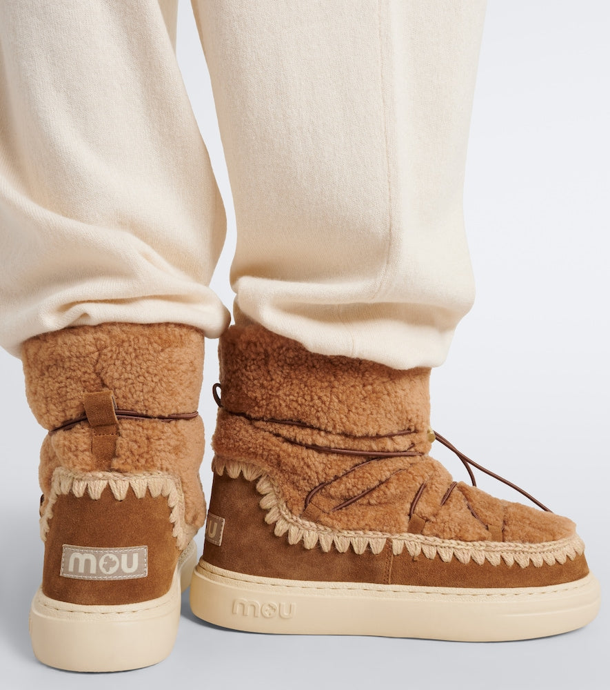 Mou Sneaker Bold shearling ankle boots (Brown) - Flat Boots