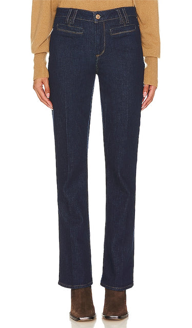 PAIGE High Rise Manhattan Boot in Blue