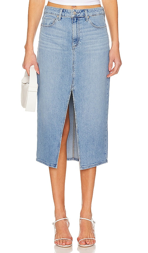 PAIGE Angela Midi Skirt in Blue - Jupe mi-longue PAIGE Angela en bleu - PAIGE Angela 蓝色中长裙 - PAIGE Angela Midirock in Blau - PAIGE Angela 미디 스커트블루 색상 - Gonna longuette Angela PAIGE in blu