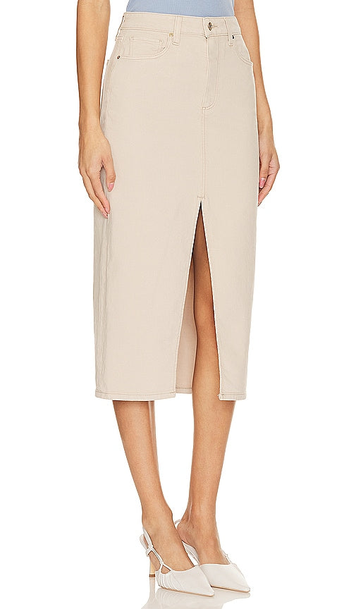 PAIGE Angela Midi Skirt in Beige