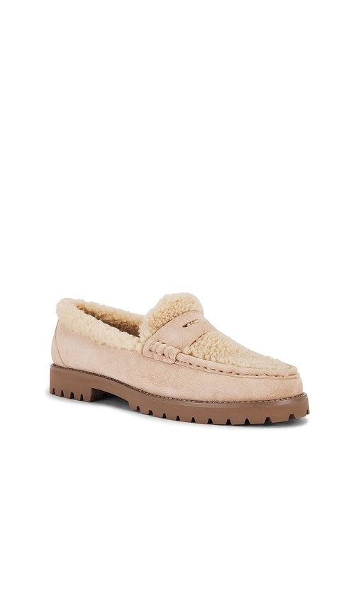PAIGE Ellis Shearling Loafer in Beige