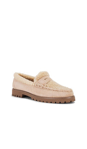 PAIGE Ellis Shearling Loafer in Beige