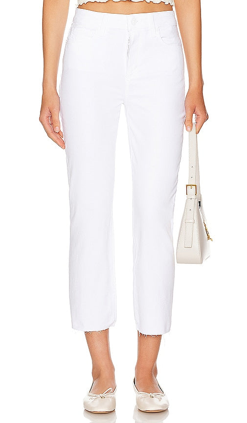 PAIGE Cindy Crop Petite Straight in White - PAIGE Cindy Crop Petite droite en blanc - PAIGE Cindy 白色短款直筒短款 - PAIGE Cindy Crop Petite Straight in Weiß - PAIGE Cindy 크롭 쁘띠 스트레이트 화이트 색상 - PAIGE Cindy Crop Petite Dritto in bianco