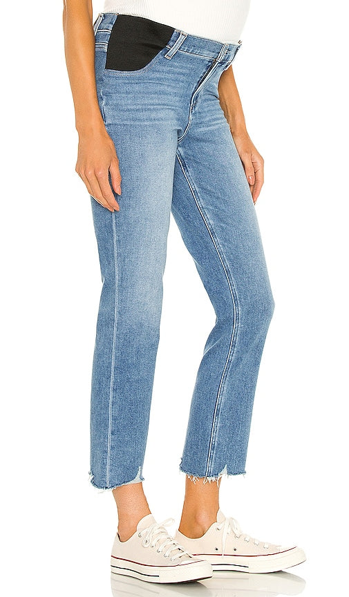PAIGE Cindy Maternity Jean With Elastic Waistband in Blue - PAIGE - Jean de maternité Cindy avec taille élastique en bleu - PAIGE Cindy 蓝色弹性腰带孕妇牛仔裤 - PAIGE Cindy Umstandsjeans mit elastischem Bund in Blau - 신축성 있는 허리 밴드가 있는 PAIGE Cindy 임부복 블루 색상 - Jeans premaman PAIGE Cindy con elastico in vita in blu
