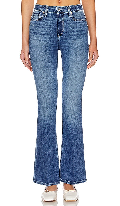 PAIGE High Rise Laurel Canyon Petite Flare in Blue - PAIGE - Petite jupe évasée taille haute Laurel Canyon en bleu - PAIGE 高层 Laurel Canyon 蓝色小喇叭形公寓 - PAIGE High Rise Laurel Canyon Petite Flare in Blau - PAIGE 하이 라이즈 로렐 캐니언 쁘띠 플레어 블루 색상 - PAIGE High Rise Laurel Canyon Petite Flare in blu