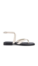 PAIGE Reese Sandal in Ivory | Light Natural Strappy Flats for Women