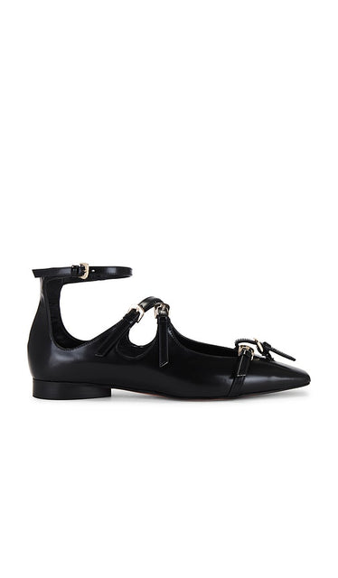 PIFERI Ambrosia Flat in Black | Black Mary Jane Flats for Women