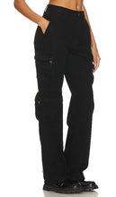 PISTOLA Bobbie Mid Rise Loose Straight Utility in Black