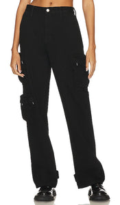 PISTOLA Bobbie Mid Rise Loose Straight Utility in Black - PISTOLA Bobbie utilitaire droit ample taille mi-haute en noir - PISTOLA Bobbie 中腰宽松直筒实用黑色 - PISTOLA Bobbie Mid Rise Loose Straight Utility in Schwarz - PISTOLA 바비 미드 라이즈 루즈 스트레이트 유틸리티 블랙 색상 - PISTOLA Bobbie Utilità dritta ampia a vita media in nero
