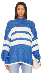 PISTOLA Carlen Mock Neck Sweater in Blue