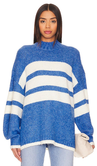 PISTOLA Carlen Mock Neck Sweater in Blue