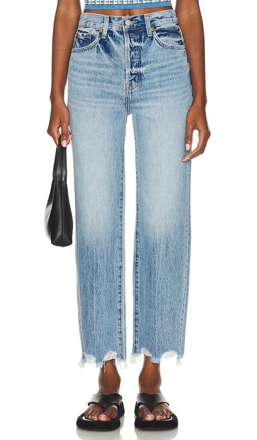 PISTOLA Cassie Crop Straight Leg in Blue - PISTOLA Cassie jambe droite courte en bleu - PISTOLA Cassie 蓝色短款直筒裤 - PISTOLA Cassie Crop Straight Leg in Blau - PISTOLA 캐시 크롭 스트레이트 레그 블루 색상 - PISTOLA Cassie Crop gamba dritta in blu