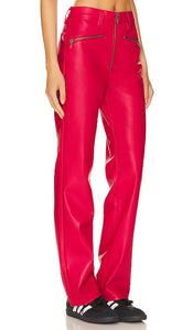 PISTOLA Cassie Super High Rise Straight in Red