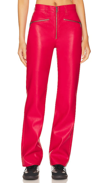 PISTOLA Cassie Super High Rise Straight in Red - PISTOLA Cassie - Coupe droite taille très haute en rouge - PISTOLA Cassie 红色超高腰直筒裤 - PISTOLA Cassie Super High Rise Straight in Rot - PISTOLA 캐시 슈퍼 하이라이즈 스트레이트 컬러 - PISTOLA Cassie super alta vita dritta in rosso
