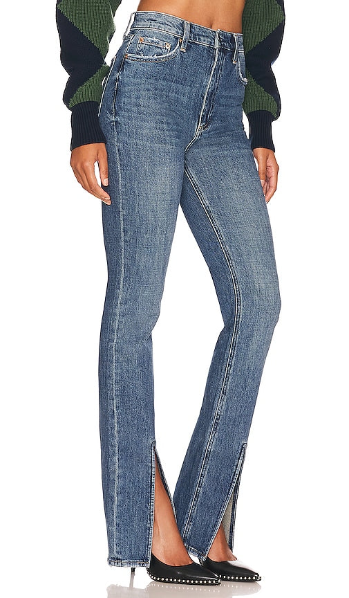 PISTOLA Colleen High Rise Slim Flare in Blue