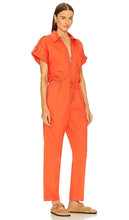 PISTOLA Jordan Short Sleeve Zip Front Jumpsuit in Orange