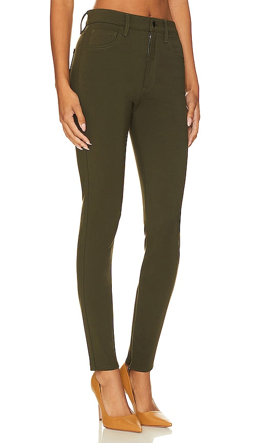 PISTOLA Kendall High Rise Skinny Scuba with Zippers in Dark Green