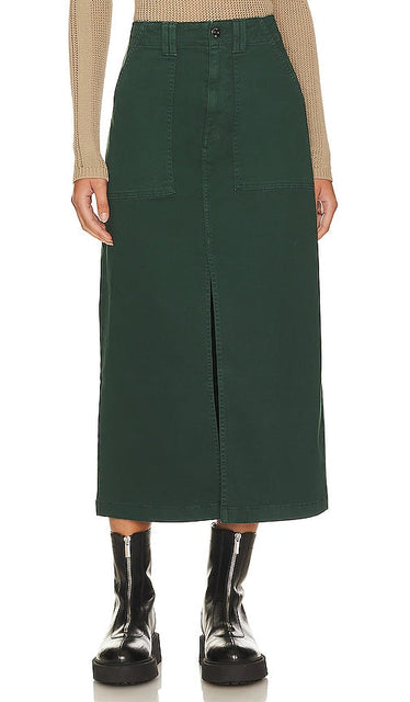 PISTOLA Pamela Utility Midi Skirt in Dark Green - PISTOLA Jupe mi-longue utilitaire Pamela en vert foncé - PISTOLA Pamela 深绿色实用中长半身裙 - PISTOLA Pamela Utility Midirock in Dunkelgrün - PISTOLA Pamela 유틸리티 미디 스커트 - Gonna longuette PISTOLA Pamela Utility in verde scuro