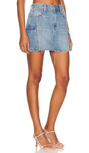 PISTOLA Rhea Cargo Mid Rise Mini Skirt in Blue