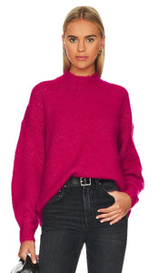 PISTOLA Carlen Mock Neck Sweater in Fuchsia