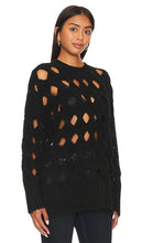 PISTOLA Darya Open Knit Pullover Sweater in Black