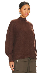 PISTOLA Carlen Mock Neck Sweater in Brown