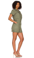 PISTOLA Parker Short Sleeve Romper in Green