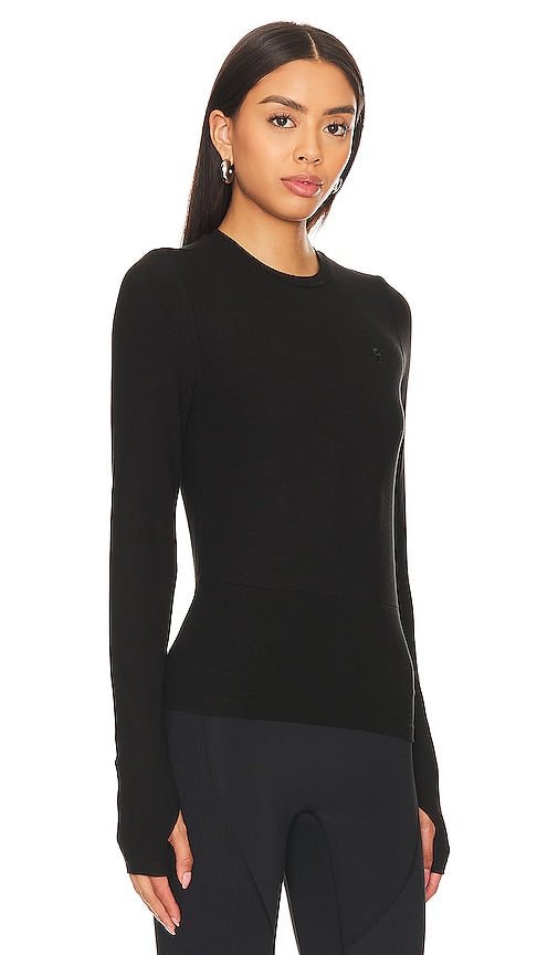 P.E Nation Free Play 2.0 Longsleeve Rib Tee in Black