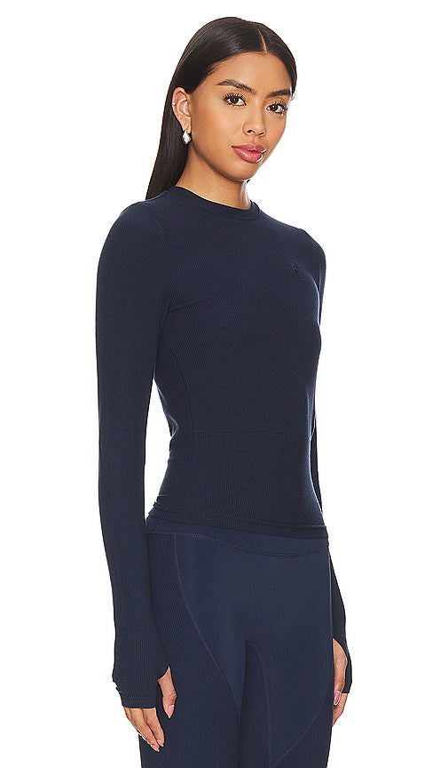 P.E Nation Free Play 2.0 Rib Tee in Navy