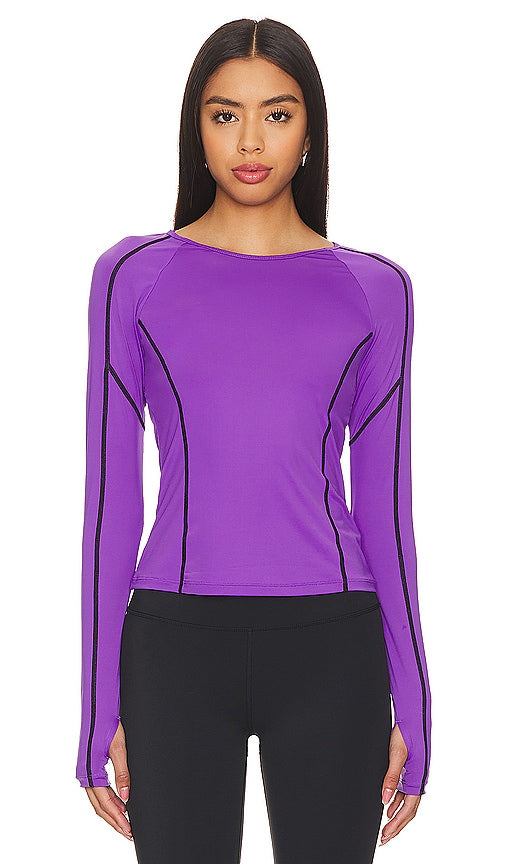 P.E Nation Heat Race Active Top in Purple - Haut actif P.E Nation Heat Race en violet - P.E Nation Heat Race 紫色运动上衣 - P.E Nation Heat Race Active Top in Lila - P.E Nation Heat Race 액티브 탑 - Maglia attiva P.E Nation Heat Race in viola