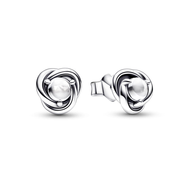 Pandora April Clear Eternity Circle Stud Earrings