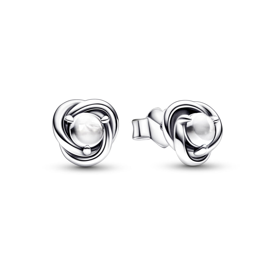 Pandora April Clear Eternity Circle Stud Earrings