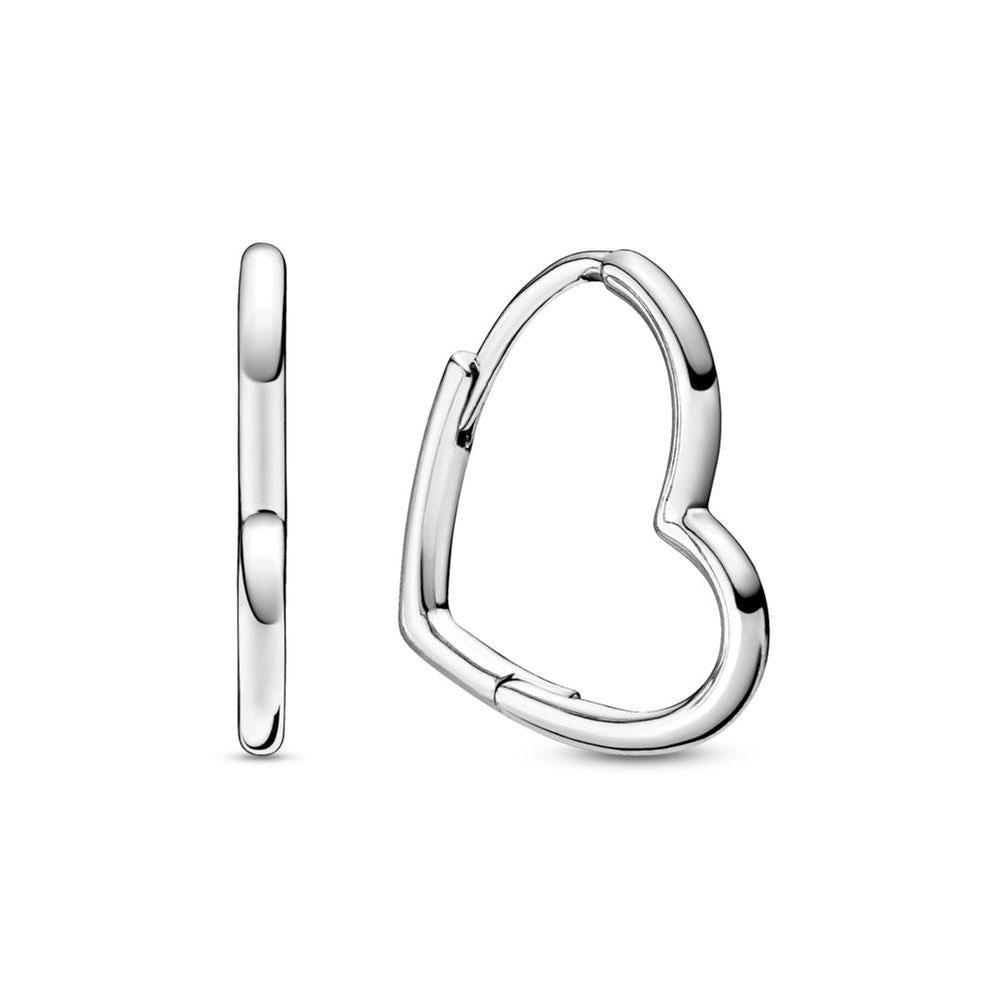 Pandora Asymmetrical Heart Hoop Earrings