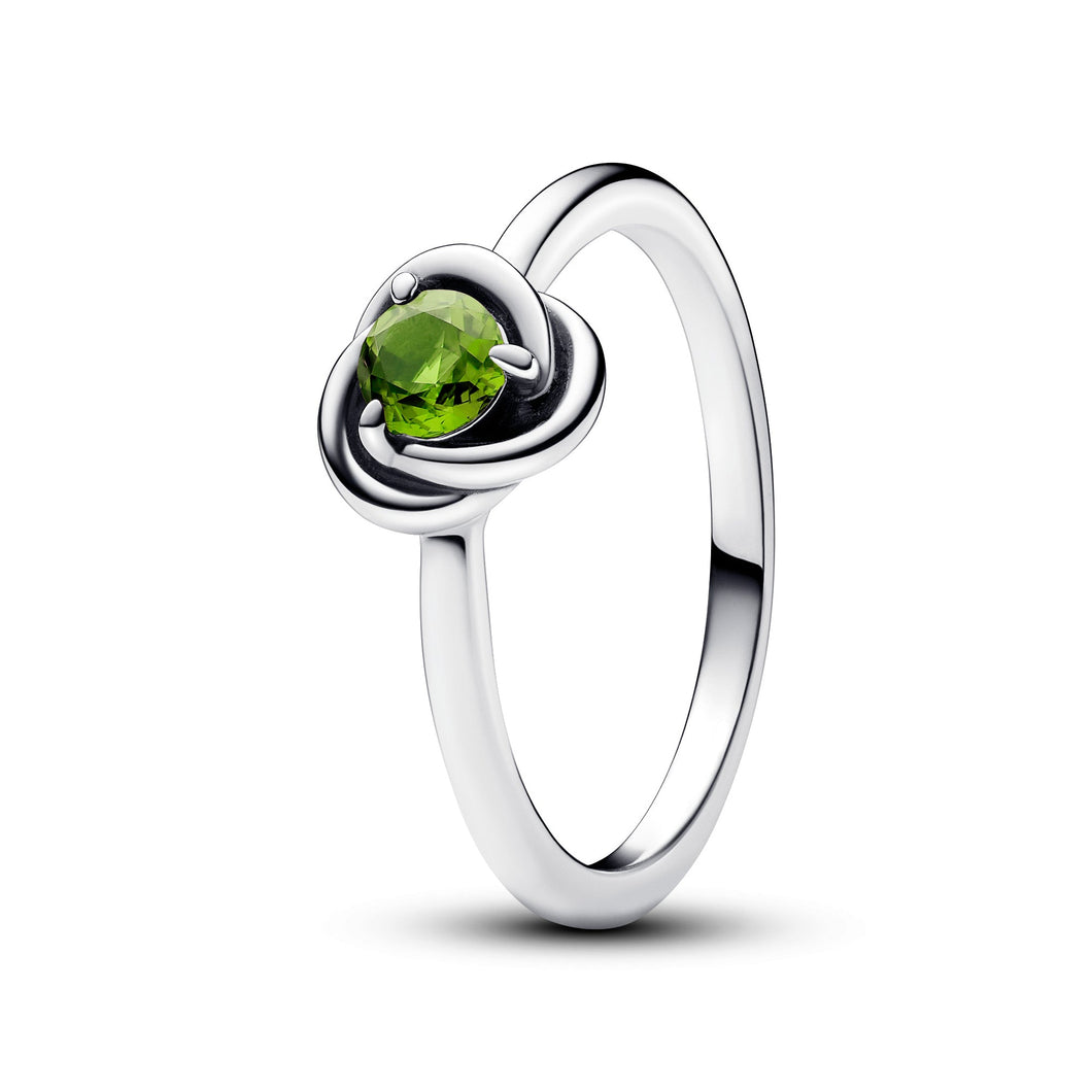 Pandora August Spring Green Eternity Circle Ring - 4.5