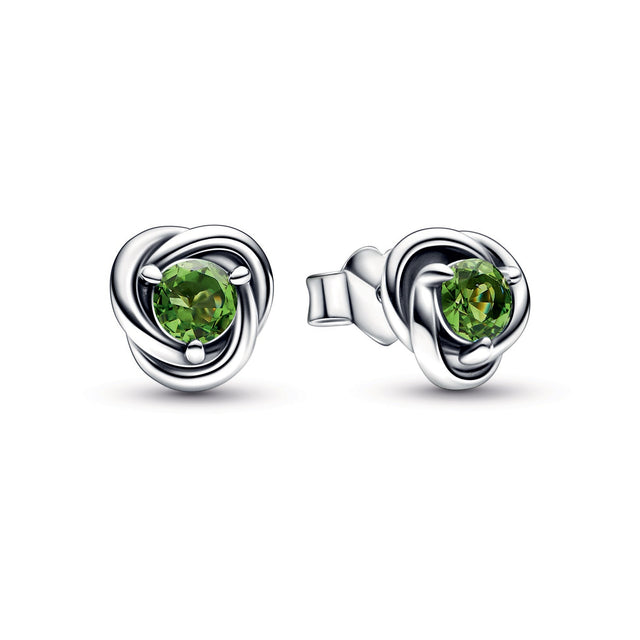 Pandora August Spring Green Eternity Circle Stud Earrings