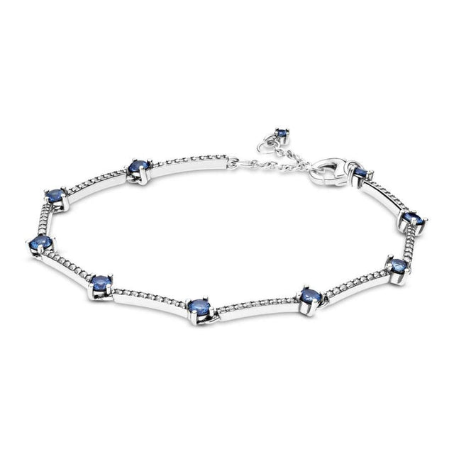 Pandora Blue Sparkling Pave Bars Bracelet - 6.3 Inches