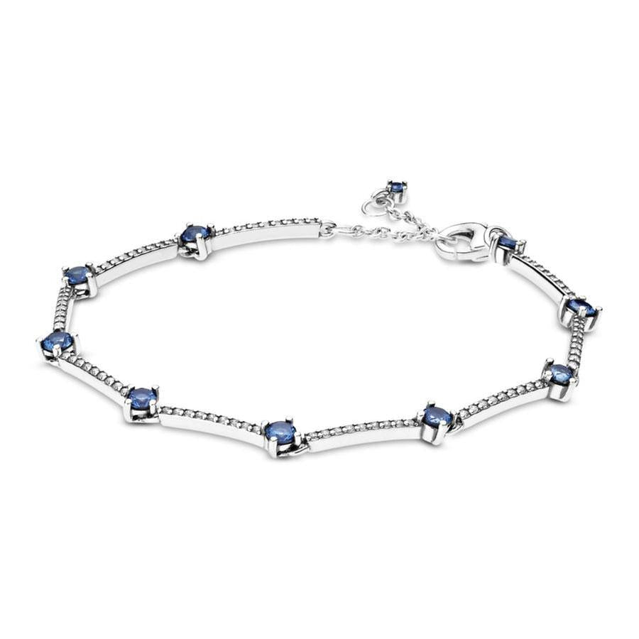 Pandora Blue Sparkling Pave Bars Bracelet - 6.3 Inches