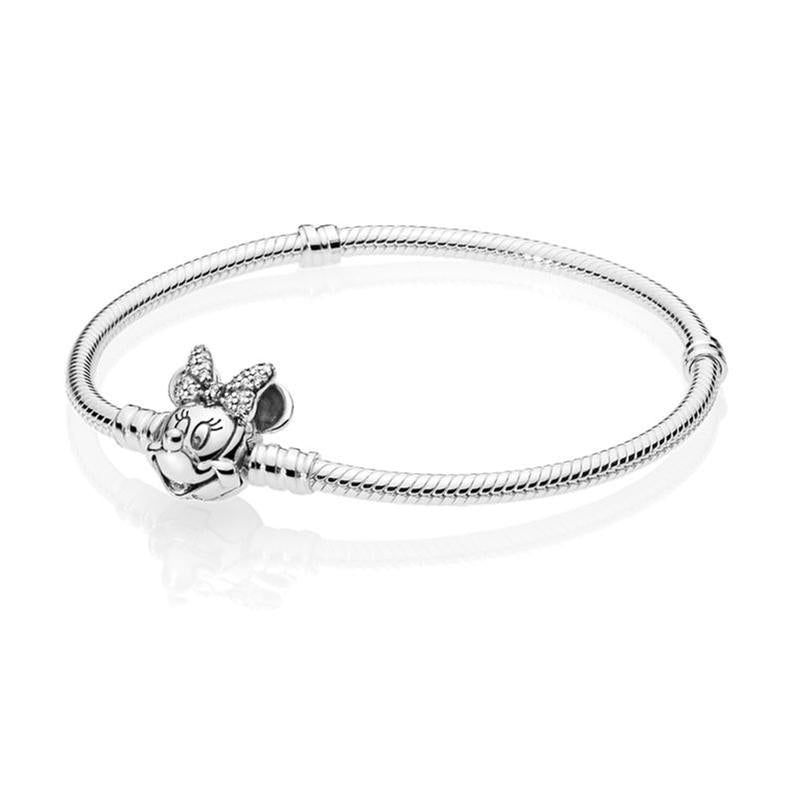 Pandora - Disney, Shimmering Minnie Portrait Bracelet - 9.1inches