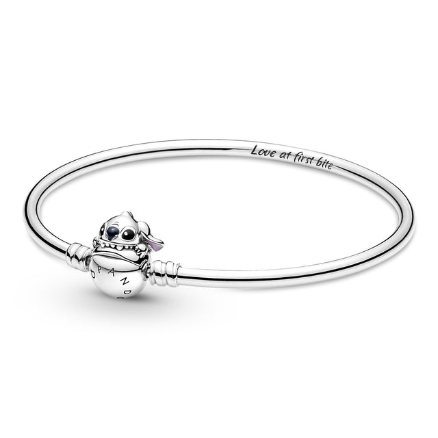 Pandora - Disney, Stitch Biting Clasp Bangle Bracelet - 8.3 Inches