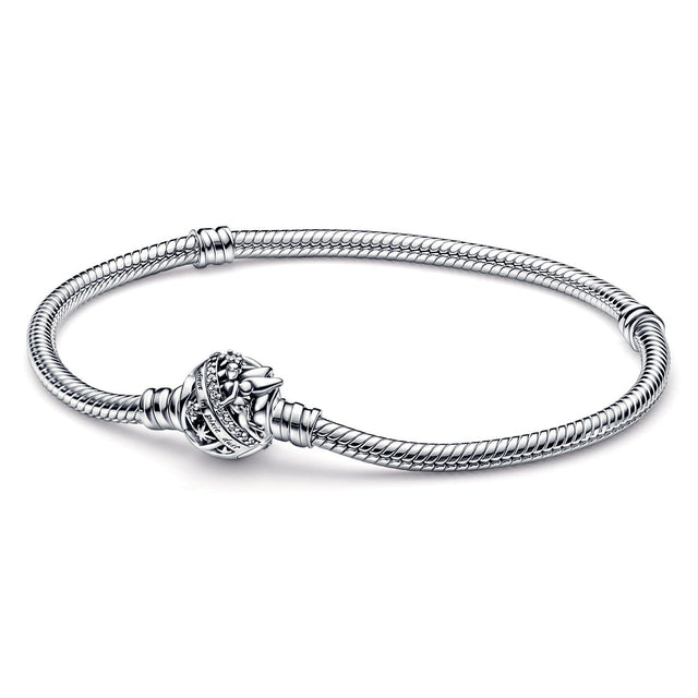 Pandora - Disney, Tinker Bell Clasp Pandora Moments Snake Chain Bracelet | Size 6.3 Inches