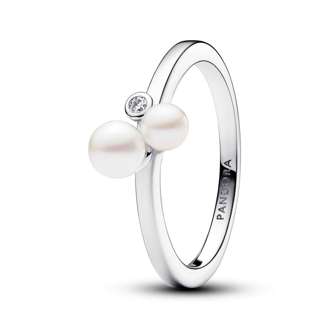 Pandora Duo Treated Freshwater Cultured Pearls Ring - Size 4.5