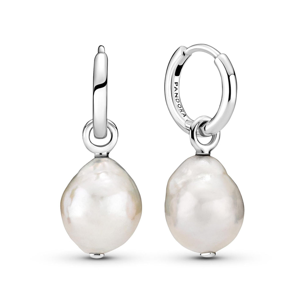 Pandora Freshwater Cultured Baroque Pearl Hoop Earrings