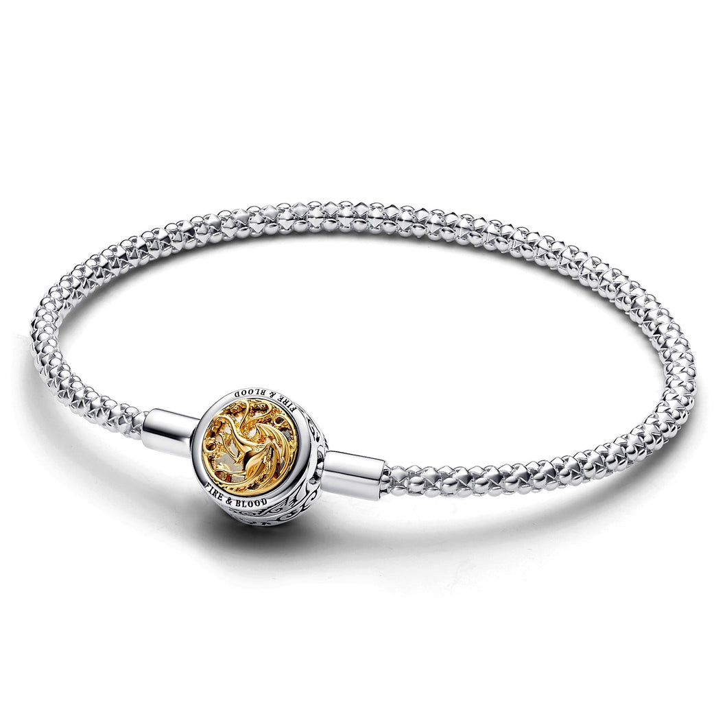 Pandora Game of Thrones House Sigil Clasp Studded Chain Bracelet | Gold-Plated | 7.5 Inches
