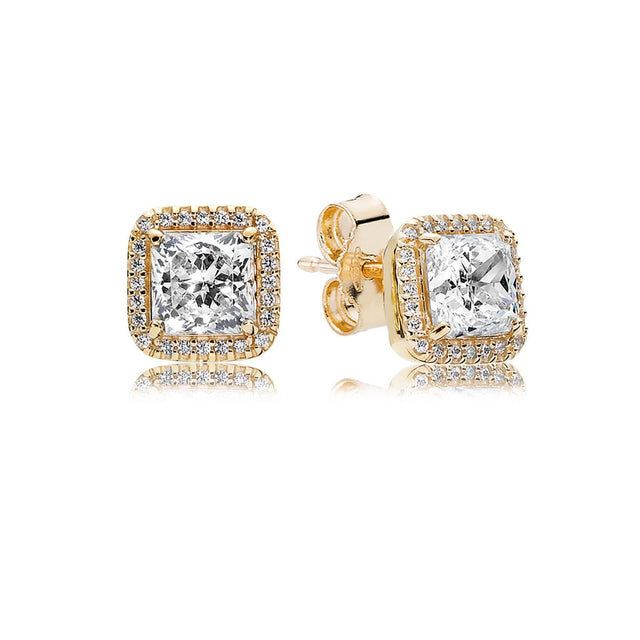 Pandora Gold Timeless Elegance Earrings, Clear Cubic Zirconia