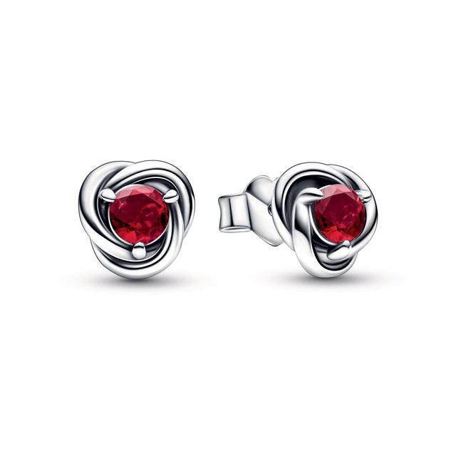 Pandora July True Red Eternity Circle Stud Earrings