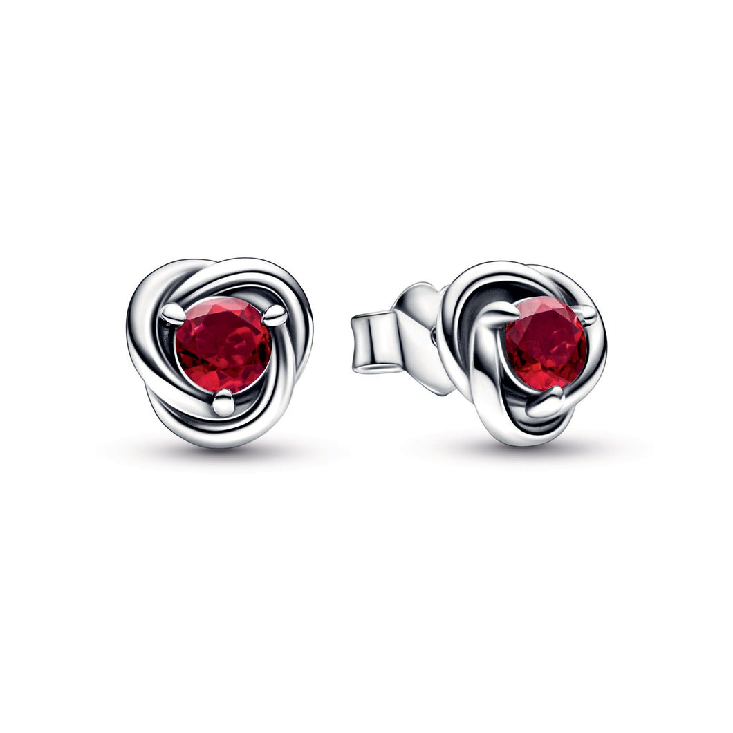 Pandora July True Red Eternity Circle Stud Earrings