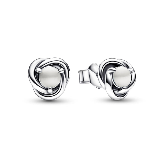 Pandora June White Eternity Circle Stud Earrings